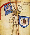 An unusual image of Jesus as a medieval knight bearing an attributed coat of arms based on the Veil of Veronica