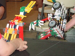 A photograph of a competition match at the 2008 Division M K*bot World Championships