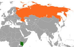 Карта с указанием местоположения Кении и России