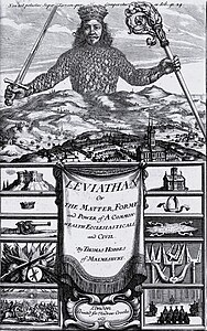 Gravée par Abraham Bosse pour l'édition du Léviathan (1651) de Hobbes et sous son contrôle, cette image constitue un programme théorico-politique[17]
