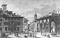 El Palazzo del Governatore (antes del 1840) y el Palazzo della Dogana.