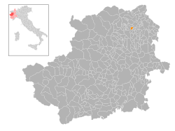 Locatie van Vidracco in Turijn (TO)