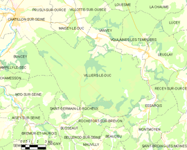 Mapa obce Villiers-le-Duc