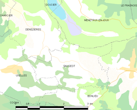 Mapa obce Saugeot