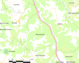 Mapa obce Reilhaguet