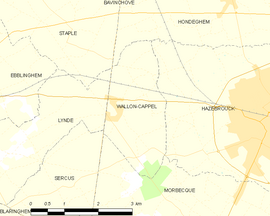 Mapa obce Wallon-Cappel