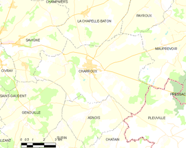 Mapa obce Charroux