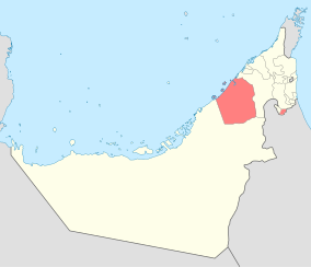 Map showing the location of Ras Al Khor