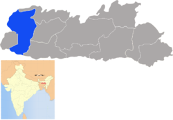 Location of West Garo Hills district in Meghalaya