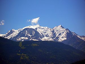 Le mont Blanc en juillet 2005