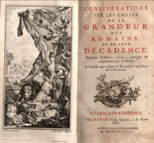 Ornate engraving and title page of French edition published in 1748