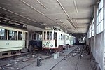 HTM 58 in de remise Karperweg van de Electrische Museumtramlijn Amsterdam; 1 juni 1976