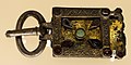 Early medieval jewellery, 5th-7th century, belt buckle with drop almandines, from barete (AQ) 02