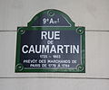 Plaque de rue de la rue de Caumartin