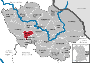 Poziția Patersdorf pe harta districtului Regen
