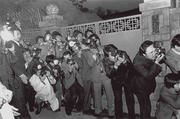 Photojournalists competing for coverage (February 25, 1980)