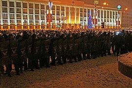 Protest tegen stembusfraude presidentsverkiezingen in Minsk, 2010