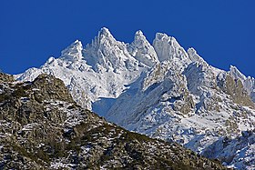 Vue de la Punta dell'Oriente enneigée.