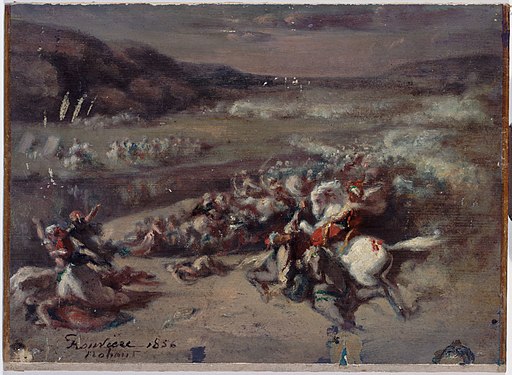 Scène de bataille de Rouvière, 1856.