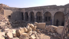 Photograph of the ruins of the mosque of Yunus, following its destruction by ISIL Ruins of the Mosque of Yunus.png