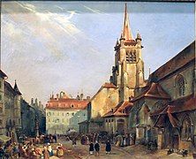 La place Saint-François, vers 1840.