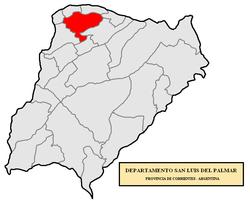 location of San Luis del Palmar Department in Corrientes Province