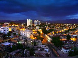 نمایی از سانتیاگو در شب