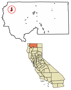 Location of Happy Camp in Siskiyou County, California.