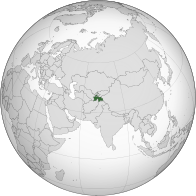 Mapa pokazuje poziciju Tadžikistana