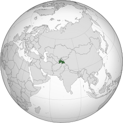 Location of Tajikistan (green)