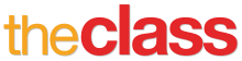 the class, written in lowercase, 'the' colored yellow, 'class' colored red, against a white background