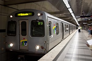 トレン・ウルバノの車両（Rio Piedras 駅にて撮影）