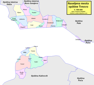 Община Трново на карте