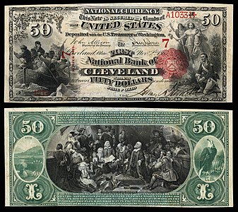 $50 Series 1875 First National Bank Cleveland, Ohio