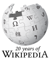 Propozycja 5 Logo Wikipedii bez zmian, podpisane "20 lat Wikipedii"