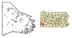 Location of Stockdale in Washington County, Pennsylvania.