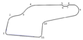 Plan du circuit utilisé en Cup Series (avec la chicane de l' Inner Loop (entre virages 5 et 8) ajoutée pour l'édition 1992 après l'Outer Loop (virage 9)).