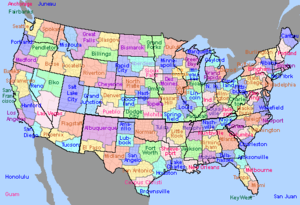 Map of regions covered by the 122 Weather Fore...