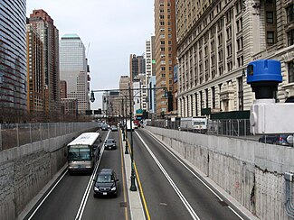 West St climbs from Battery Park underpass jeh.jpg