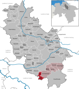 Läget för kommunen Westerwalsede i Landkreis Rotenburg