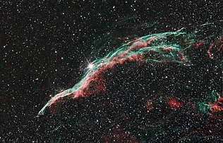 Lääne-Loori või Nõialuua udu (NGC 6960) Luige tähtkujus. Foto on tehtud 27.-28. augustil 2022 Tõrvas.