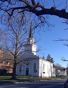 Wyoming Presbyterian Church at #1 N. Academy Street within the Wyoming Village Historic District