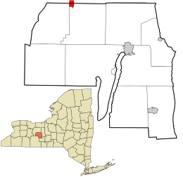 Location in Yates County and the state of New York.