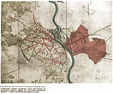 Until 1936, Kyiv was a city on the west bank of the Dnieper Genplan Kiieva 1936.jpg