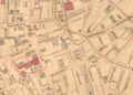 Detail of 1860s map of Boston, showing Merchants Exchange building
