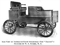1901 Steamobile Transit with front tonneau from Automobile Topics