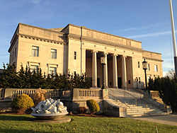 2014-12-27 15 46 06 Front of the Trenton War Memorial in Trenton, New Jersey.JPG