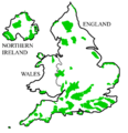 Map showing AONBs in UK