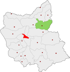 Shahrestān di Ahar – Mappa