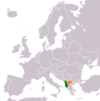 Location map for Albania and North Macedonia.